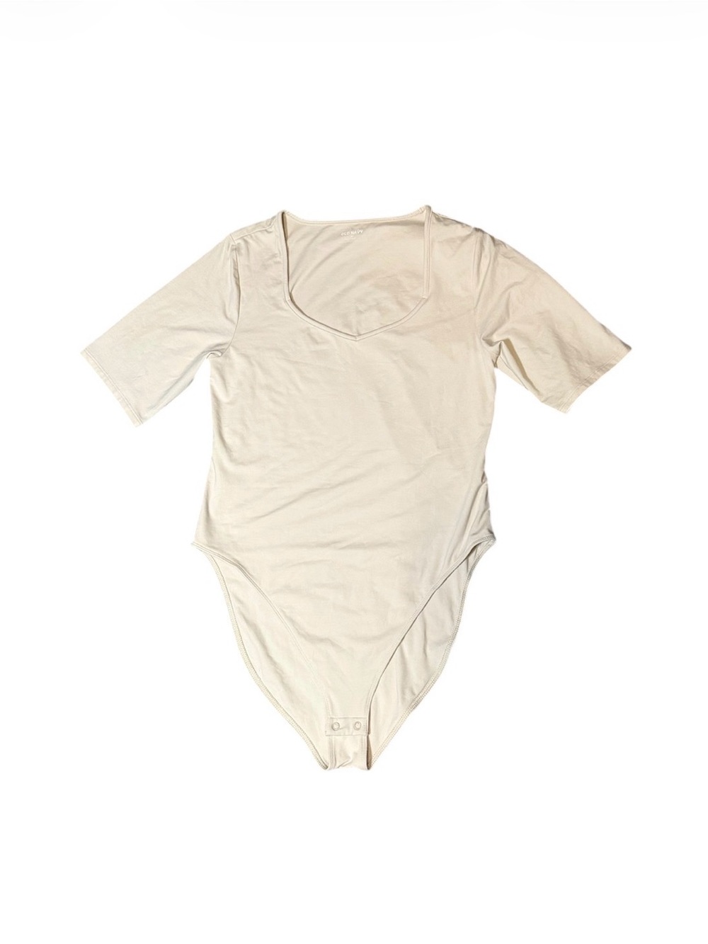 Old Navy Cream Scoop Neck Short Sleeve Bodysuit